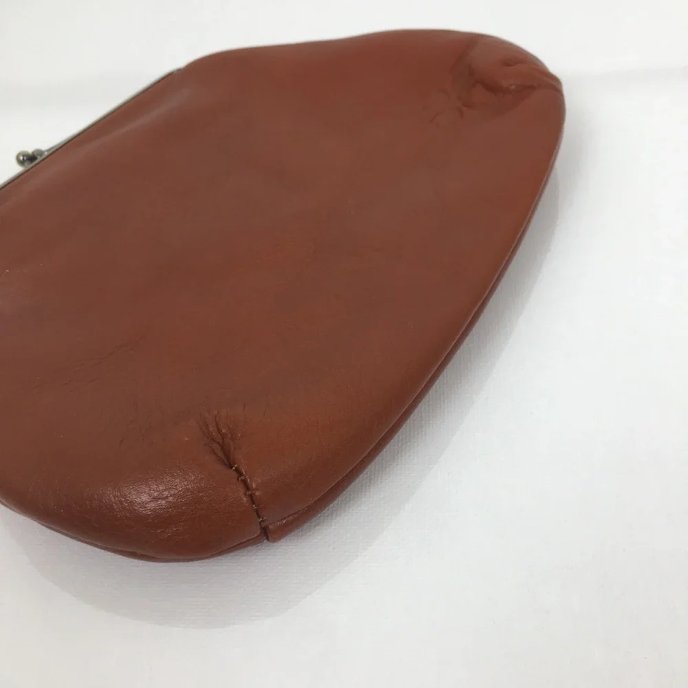 Patricia Nash Savena Kisslock Leather Wristlet Wallet Clutch Brown